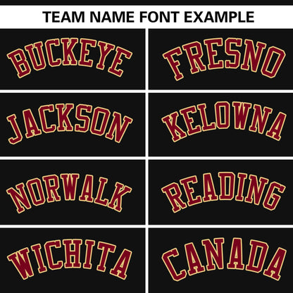 Custom Black Crimson-Khaki Personalized Side Two-Tone Design Authentic Baseball Jersey