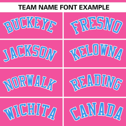 Custom Pink Powder Blue-White Personalized Side Two-Tone Design Authentic Baseball Jersey