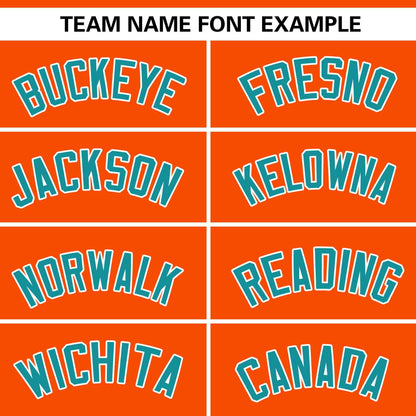 Custom Orange Aqua-White Personalized Side Two-Tone Design Authentic Baseball Jersey