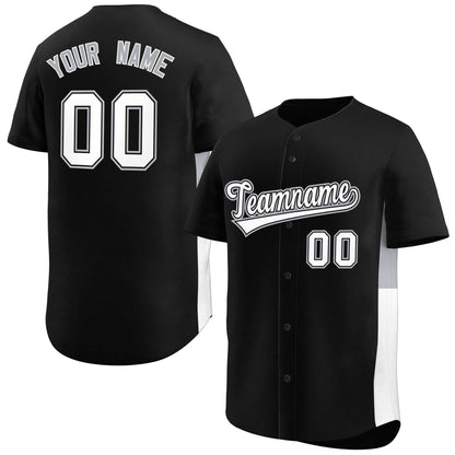 Custom Black White-Gray Personalized Side Two-Tone Design Authentic Baseball Jersey