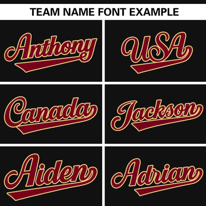 Custom Black Crimson-Khaki Personalized Side Two-Tone Design Authentic Baseball Jersey