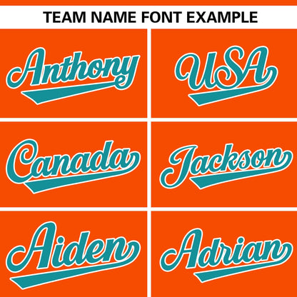 Custom Orange Aqua-White Personalized Side Two-Tone Design Authentic Baseball Jersey