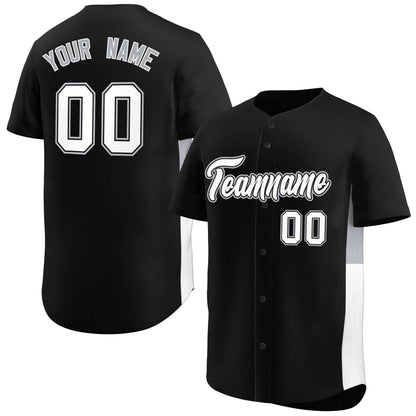 Custom Black White-Gray Personalized Side Two-Tone Design Authentic Baseball Jersey