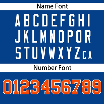 Custom Royal Orange-White Personalized Side Two-Tone Design Authentic Baseball Jersey