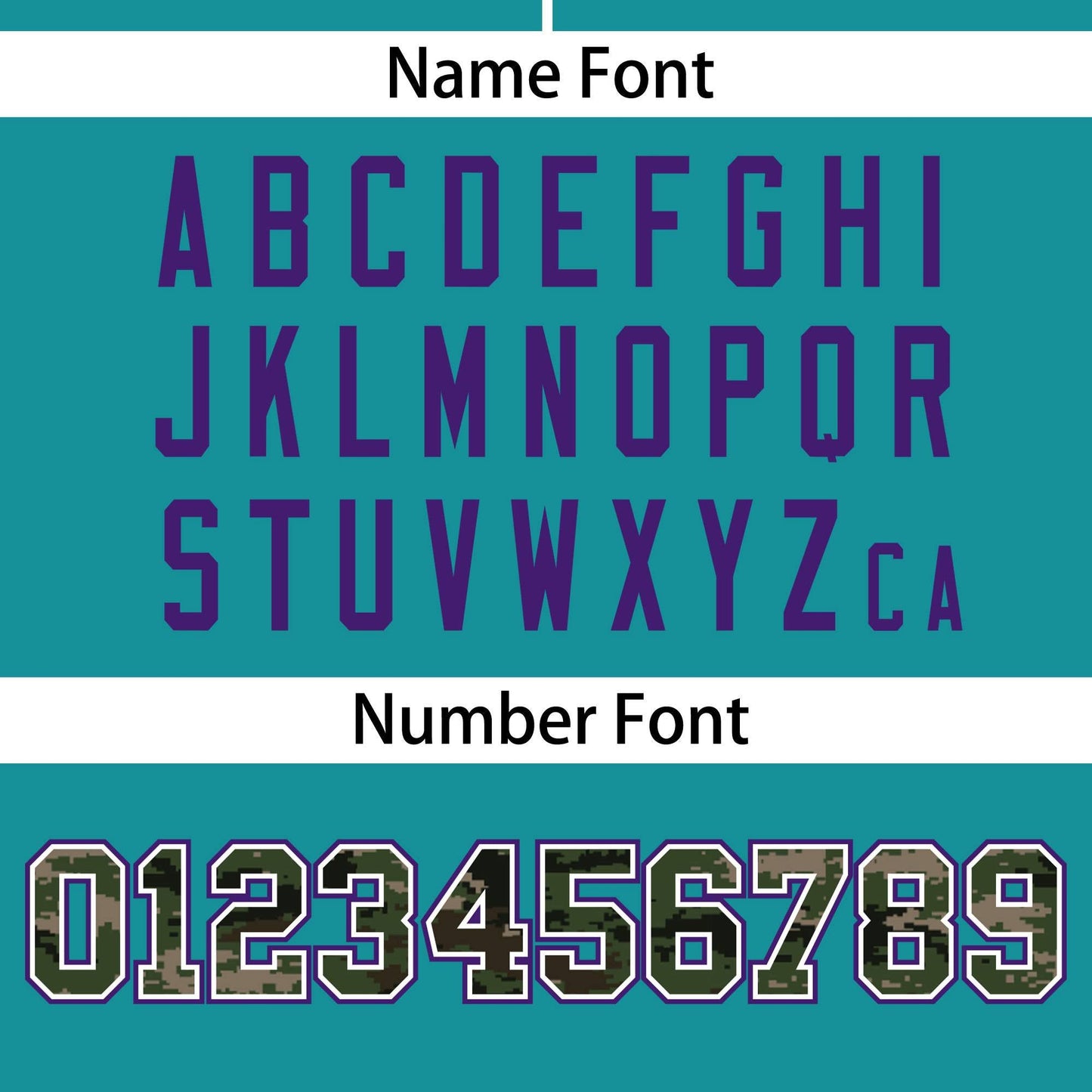 Custom Teal Personalized Camo Font Authentic Baseball Jersey