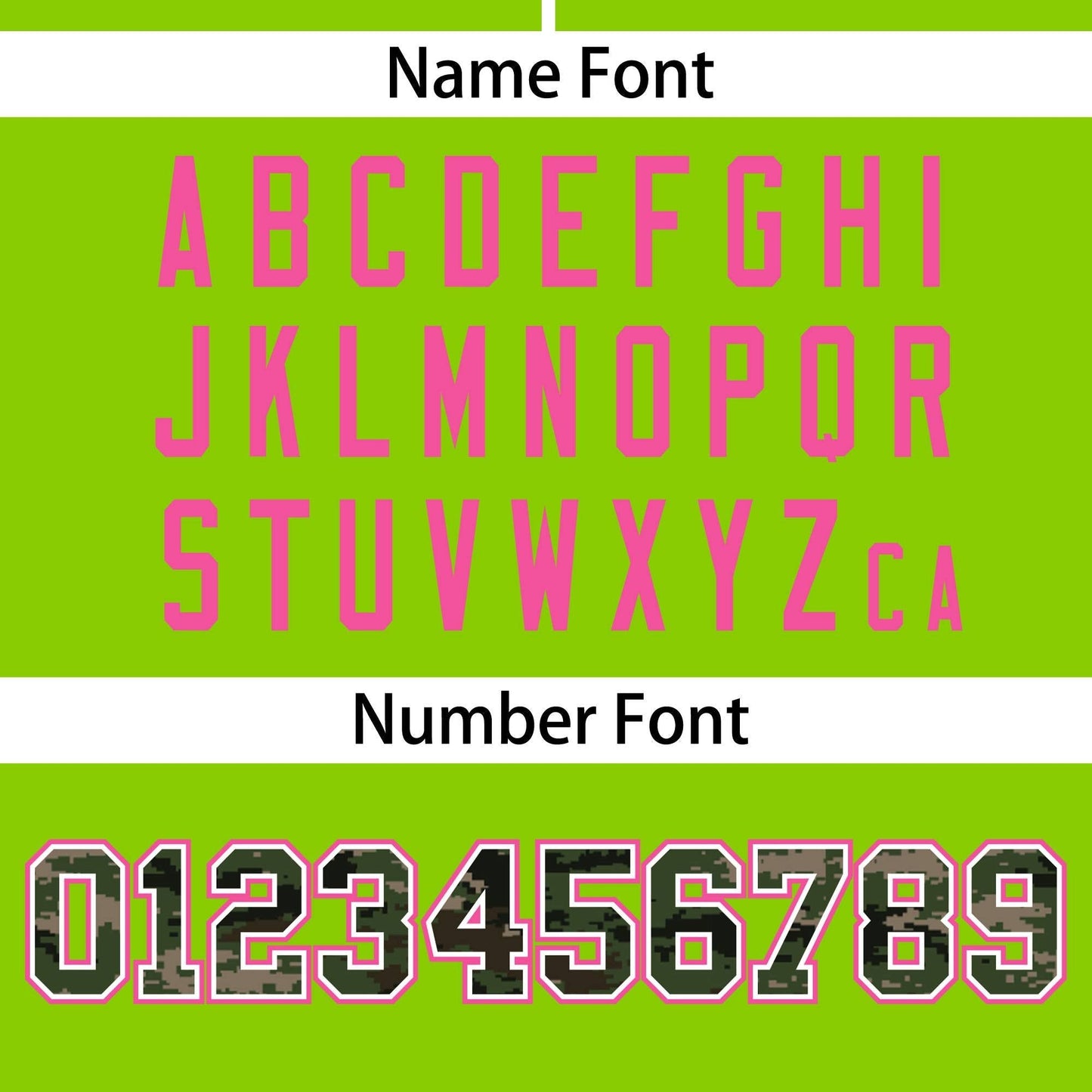 Custom Neon Green Personalized Camo Font Authentic Baseball Jersey