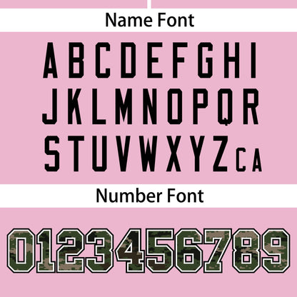 Custom Light Pink Personalized Camo Font Authentic Baseball Jersey