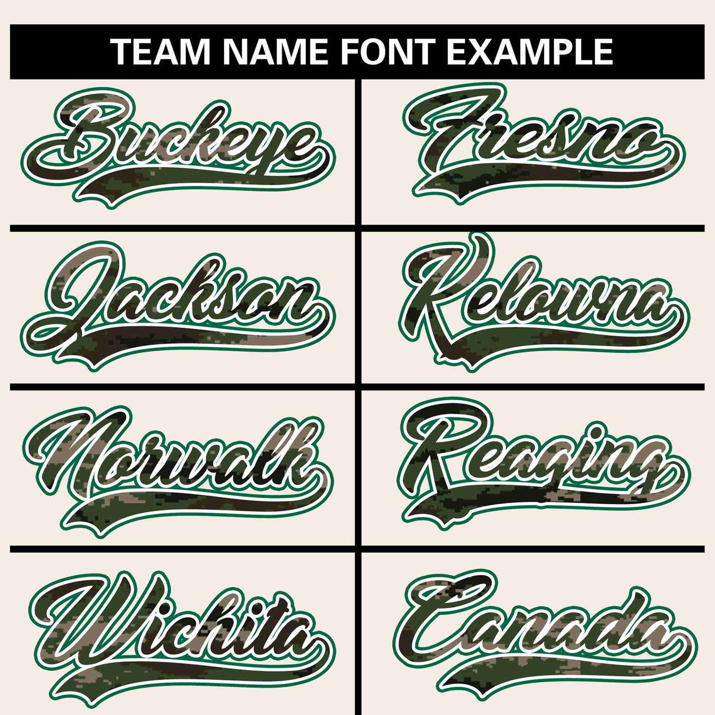 Custom Cream Personalized Camo Font Authentic Baseball Jersey