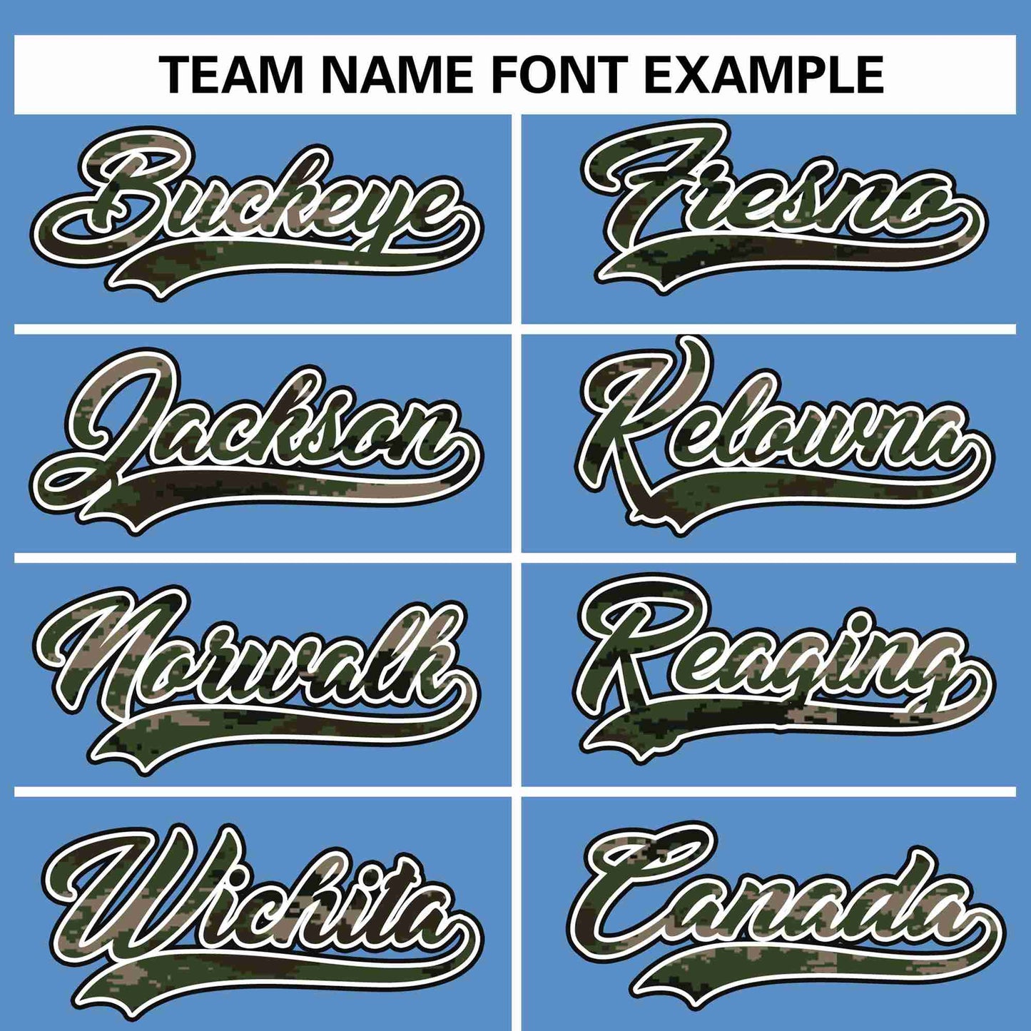 Custom Light Blue Personalized Camo Font Authentic Baseball Jersey