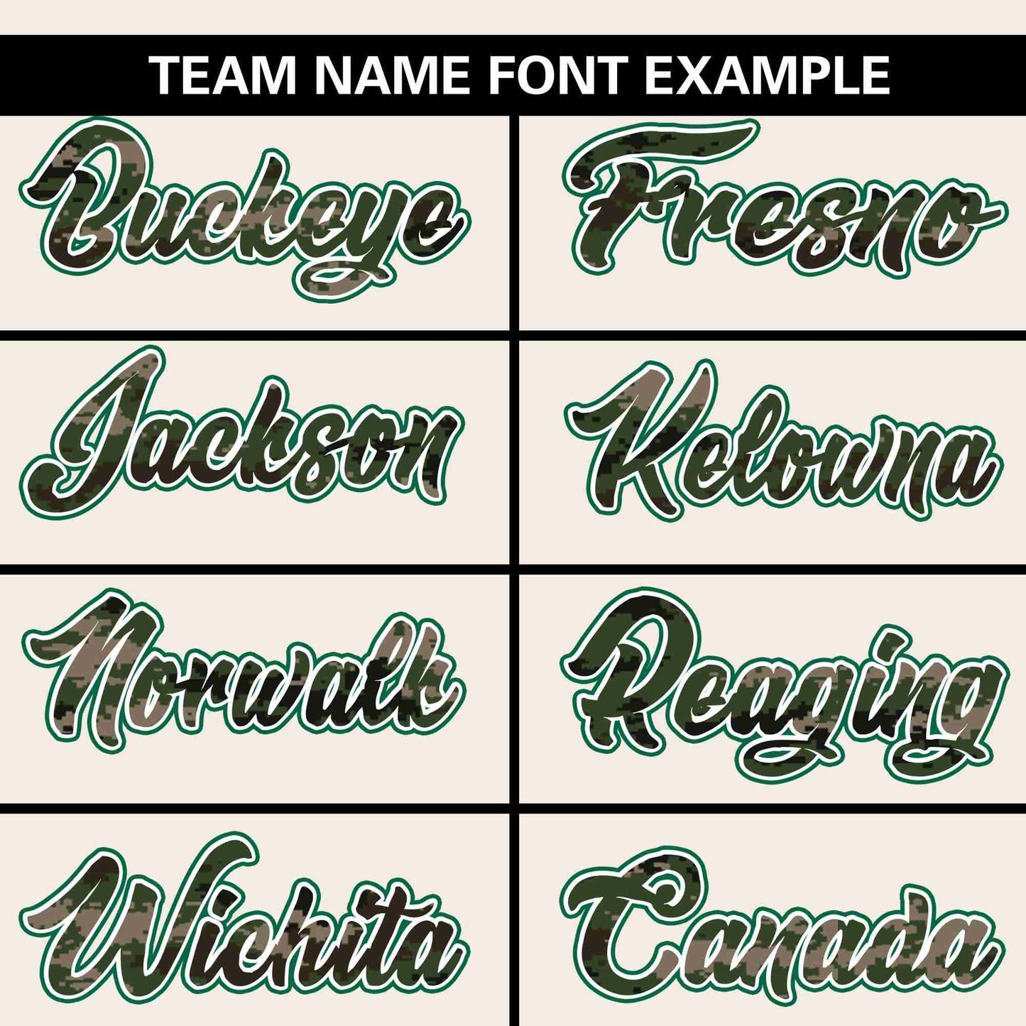 Custom Cream Personalized Camo Font Authentic Baseball Jersey