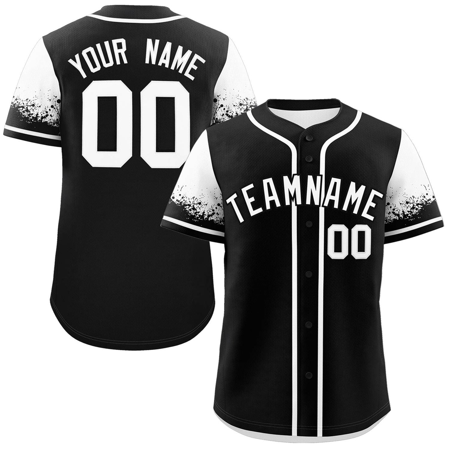 Custom Black White Personalized Raglan Sleeves Design Authentic Baseball Jersey