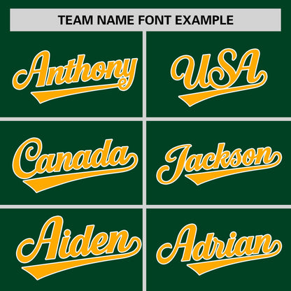 Custom Green Yellow Personalized Raglan Sleeves Design Authentic Baseball Jersey