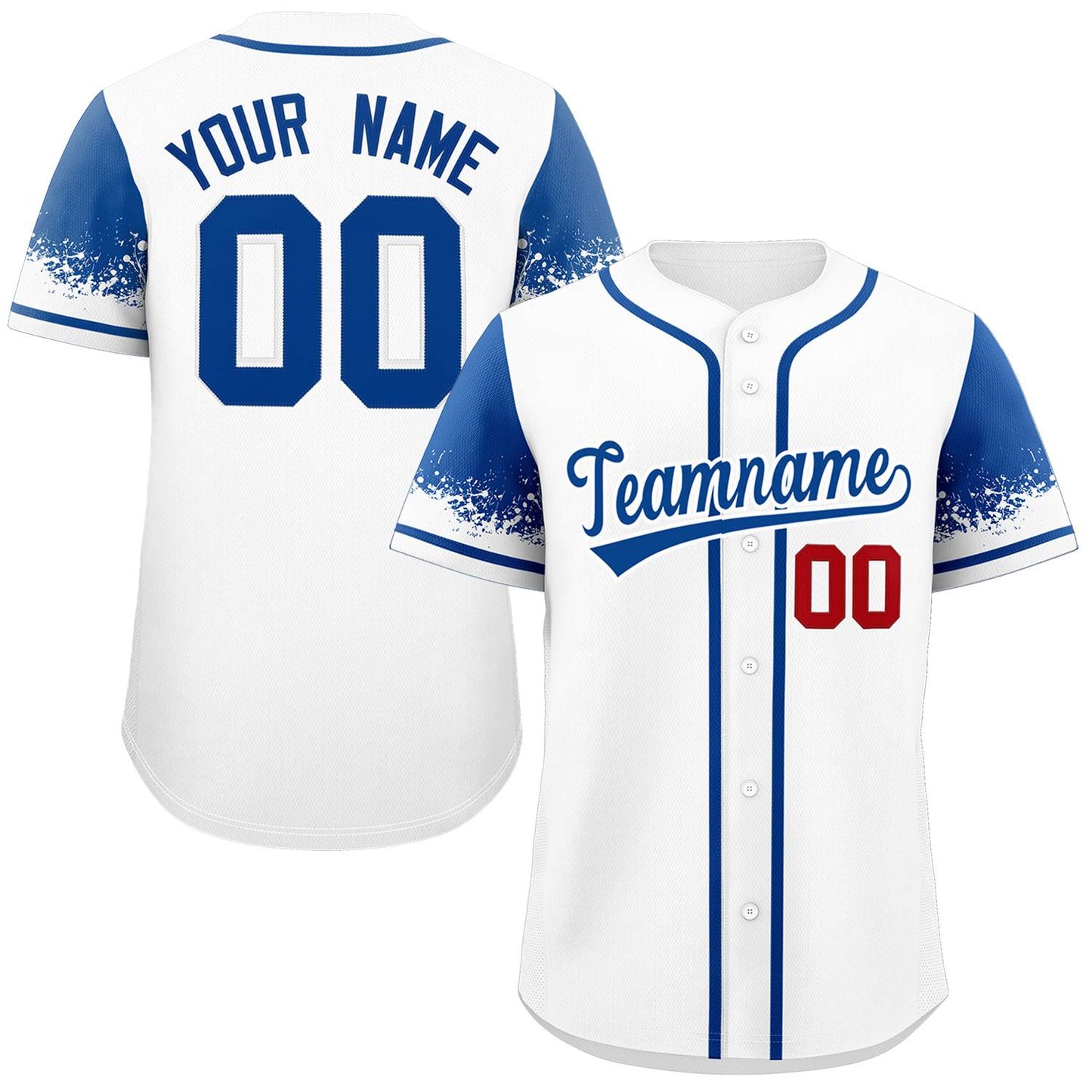 Custom White Royal Personalized Raglan Sleeves Design Authentic Baseball Jersey