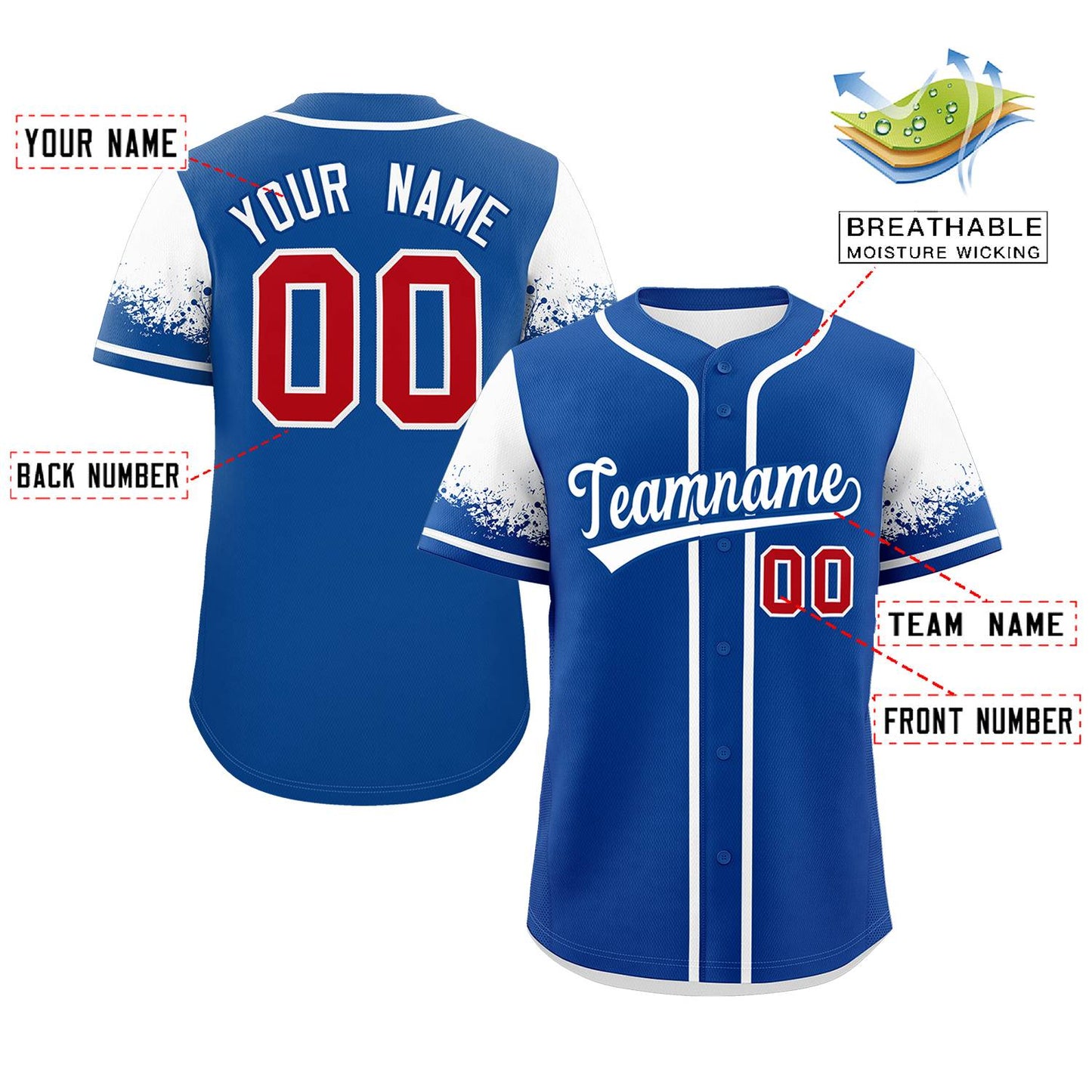 Custom Royal White Personalized Raglan Sleeves Design Authentic Baseball Jersey