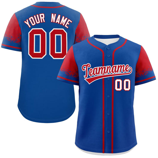 Custom Royal Red Personalized Raglan Sleeves Design Authentic Baseball Jersey