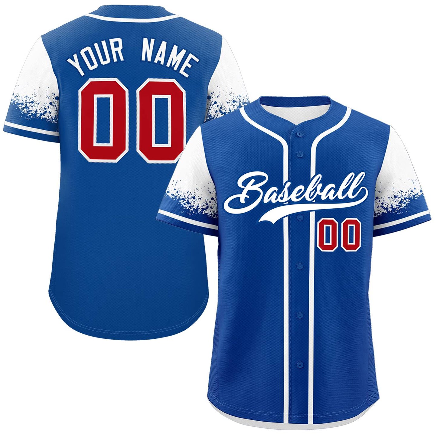 Custom Royal White Personalized Raglan Sleeves Design Authentic Baseball Jersey