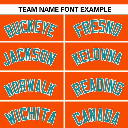 Custom Orange Aqua Stripe Fashion Raglan Sleeves Authentic Baseball Jersey