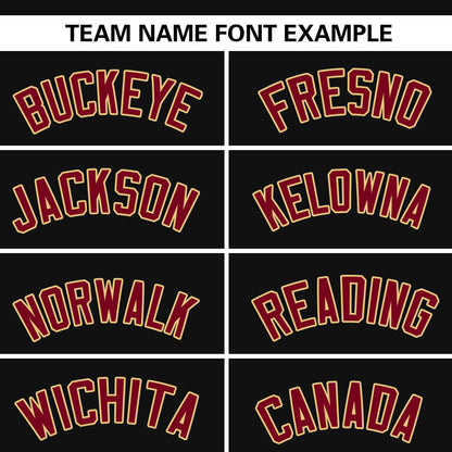 Custom Black Crimson-Khaki Stripe Fashion Raglan Sleeves Authentic Baseball Jersey