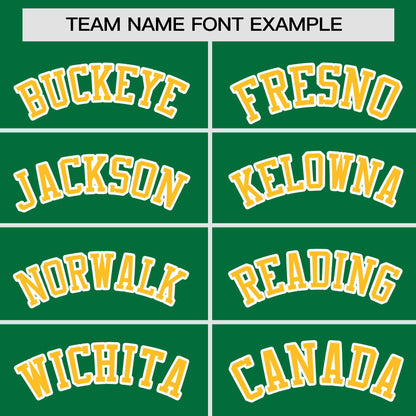 Custom Kelly Green Gold Personalized Gradient Side Design Authentic Baseball Jersey