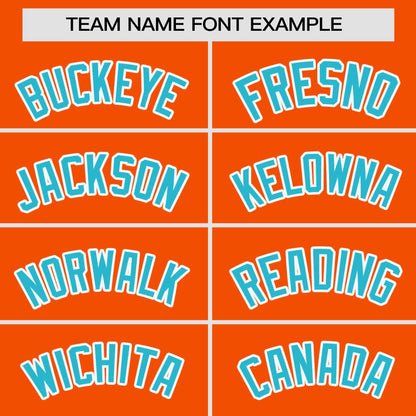 Custom Orange Aqua Personalized Gradient Side Design Authentic Baseball Jersey