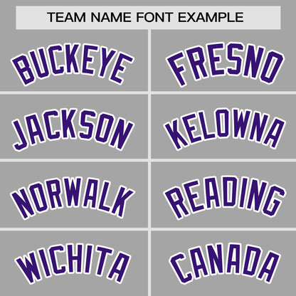 Custom Gray Purple Personalized Gradient Side Design Authentic Baseball Jersey