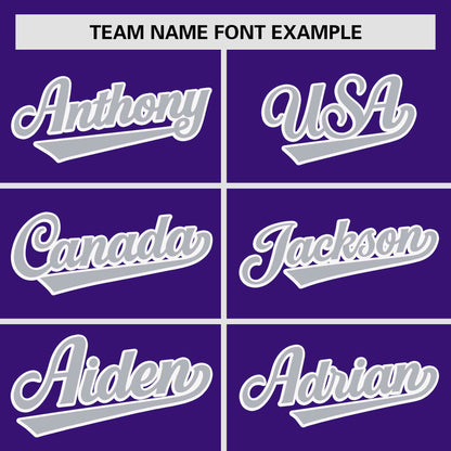 Custom Purple Gray Personalized Gradient Side Design Authentic Baseball Jersey