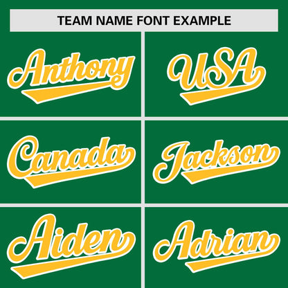 Custom Kelly Green Gold Personalized Gradient Side Design Authentic Baseball Jersey