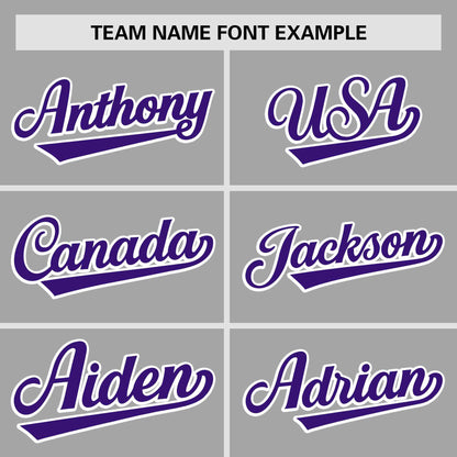 Custom Gray Purple Personalized Gradient Side Design Authentic Baseball Jersey