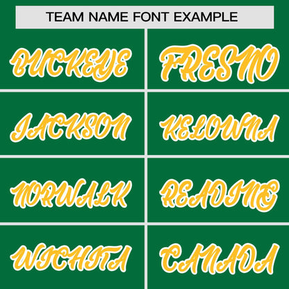 Custom Kelly Green Gold Personalized Gradient Side Design Authentic Baseball Jersey