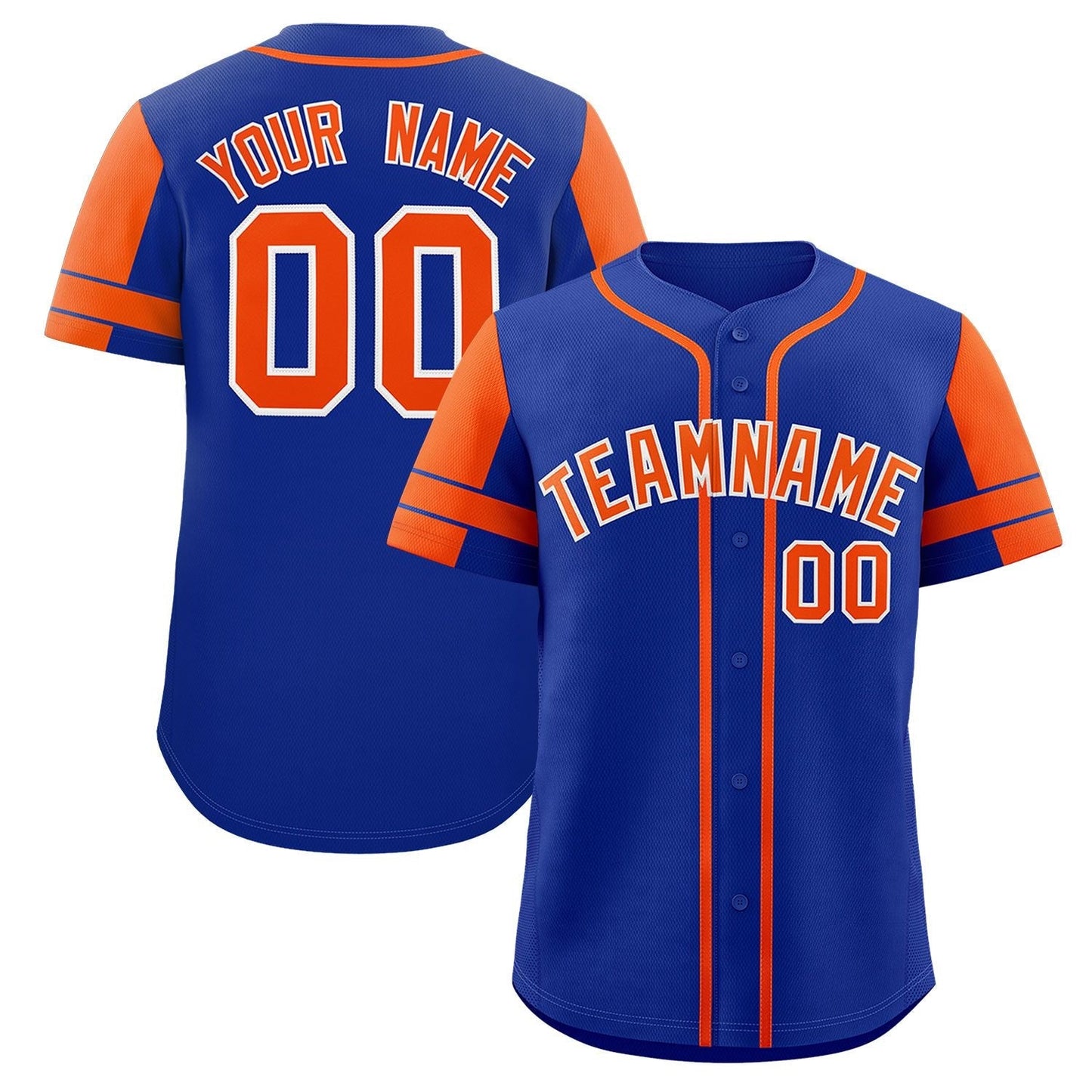 Custom Royal Orange Personalized Raglan Sleeves Authentic Baseball Jersey