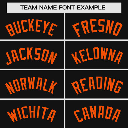 Custom Black Orange Personalized Raglan Sleeves Authentic Baseball Jersey