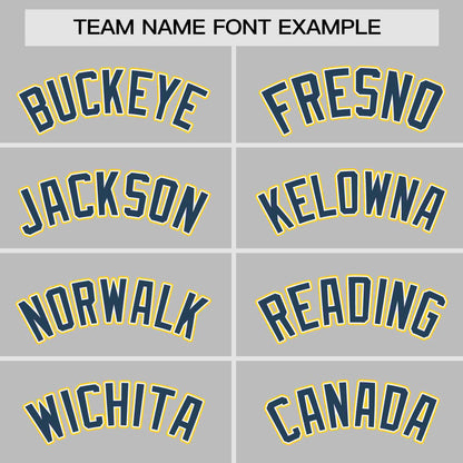 Custom Gray Navy Personalized Raglan Sleeves Authentic Baseball Jersey