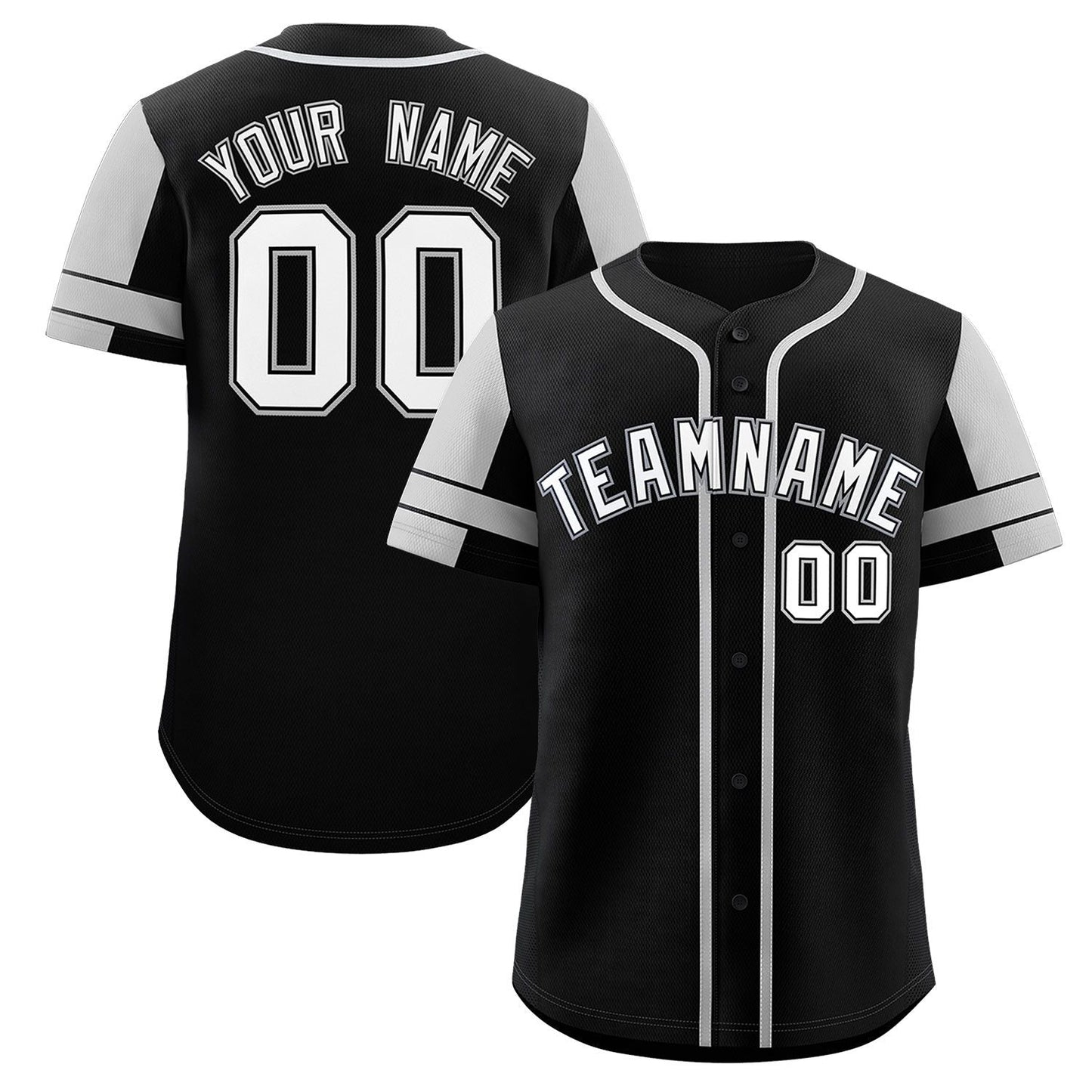 Custom Black Gray Personalized Raglan Sleeves Authentic Baseball Jersey