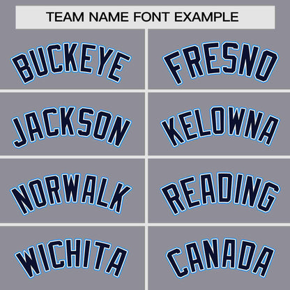 Custom Gray Navy Personalized Raglan Sleeves Authentic Baseball Jersey