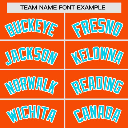 Custom Orange Aqua Personalized Raglan Sleeves Authentic Baseball Jersey