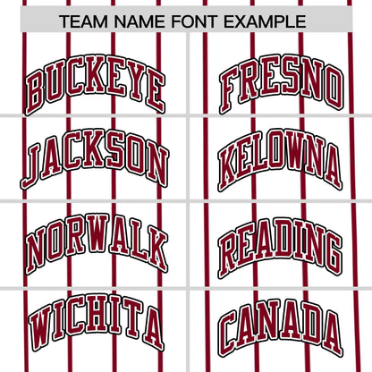 Custom White Crimson Pinstripe Personalized Side Two-tone Authentic Baseball Jersey