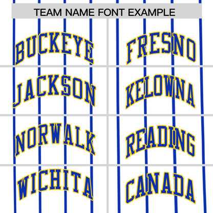 Custom White Royal Pinstripe Personalized Side Two-tone Authentic Baseball Jersey