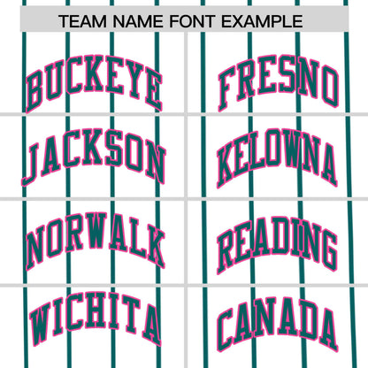 Custom White Aqua Pinstripe Personalized Side Two-tone Authentic Baseball Jersey