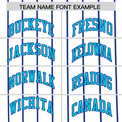 Custom White Royal Pinstripe Personalized Side Two-tone Authentic Baseball Jersey