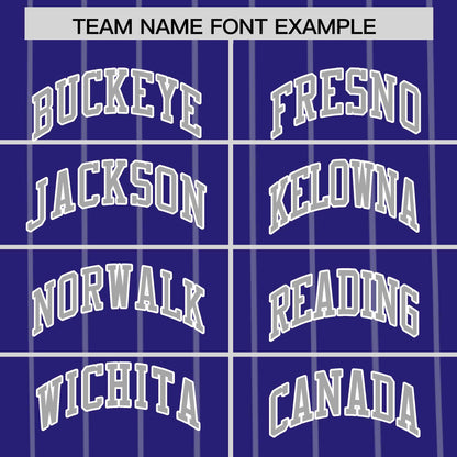 Custom Purple Gray Pinstripe Personalized Side Two-tone Authentic Baseball Jersey