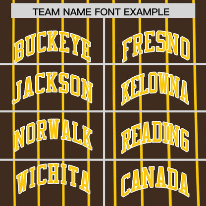 Custom Light Brown Gold Pinstripe Personalized Side Two-tone Authentic Baseball Jersey