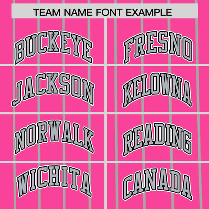 Custom Pink Gray Pinstripe Personalized Side Two-tone Authentic Baseball Jersey