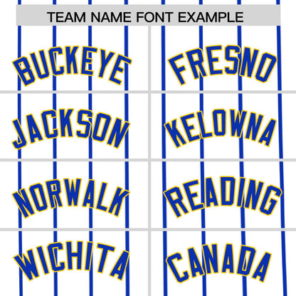 Custom White Royal Pinstripe Personalized Side Two-tone Authentic Baseball Jersey