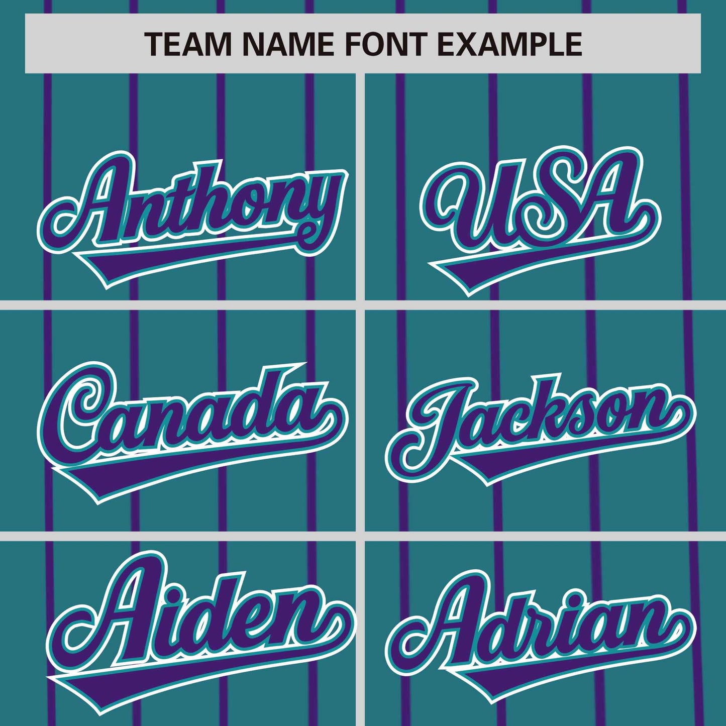 Custom Aqua Purple Pinstripe Personalized Side Two-tone Authentic Baseball Jersey