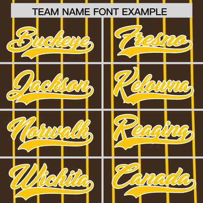 Custom Light Brown Gold Pinstripe Personalized Side Two-tone Authentic Baseball Jersey