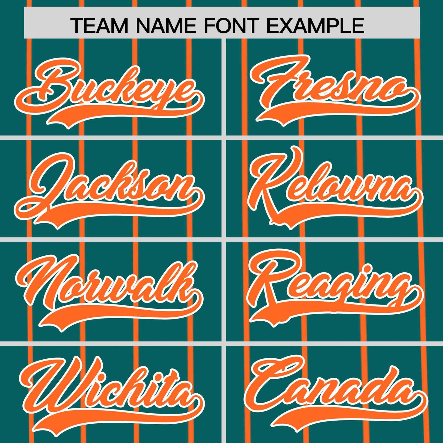 Custom Aqua Orange Pinstripe Personalized Side Two-tone Authentic Baseball Jersey