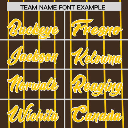 Custom Light Brown Gold Pinstripe Personalized Side Two-tone Authentic Baseball Jersey