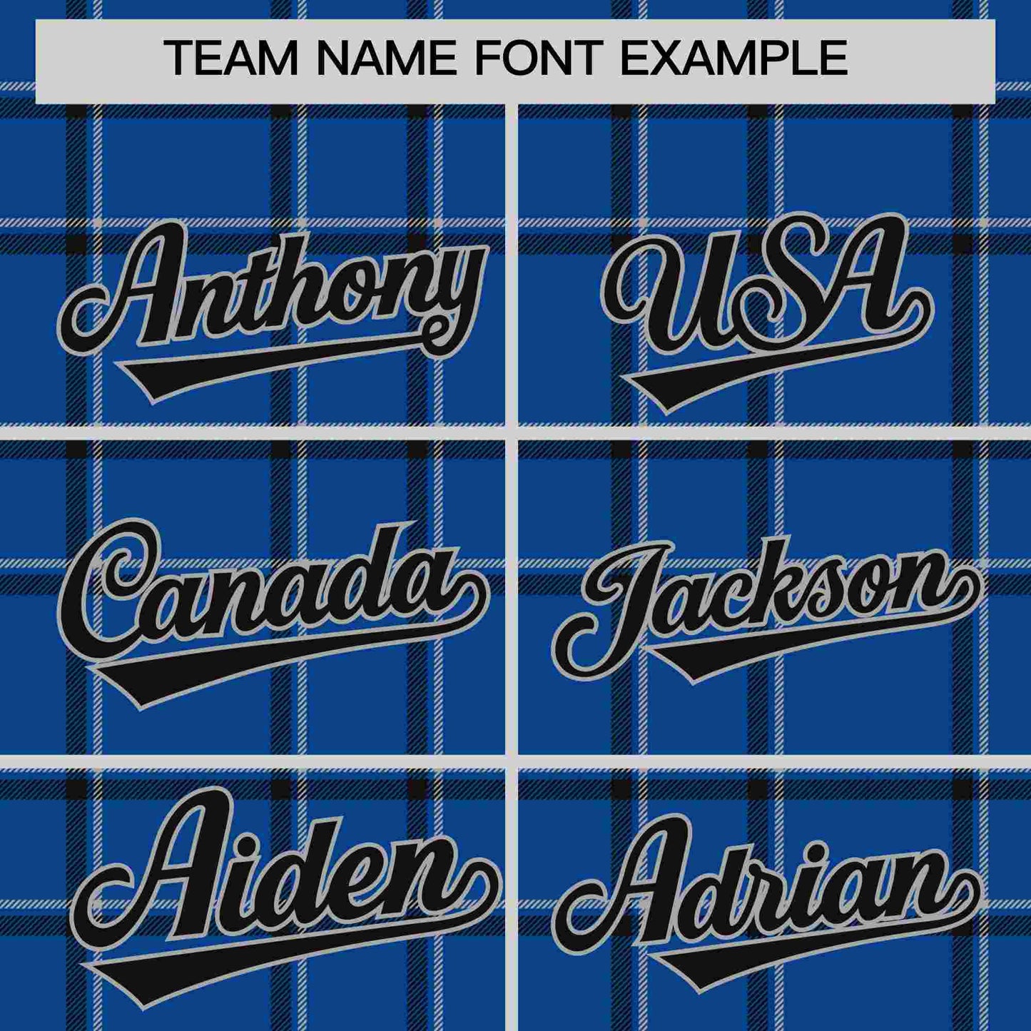 Custom Royal Personalized Plaid Design Authentic Baseball Jersey