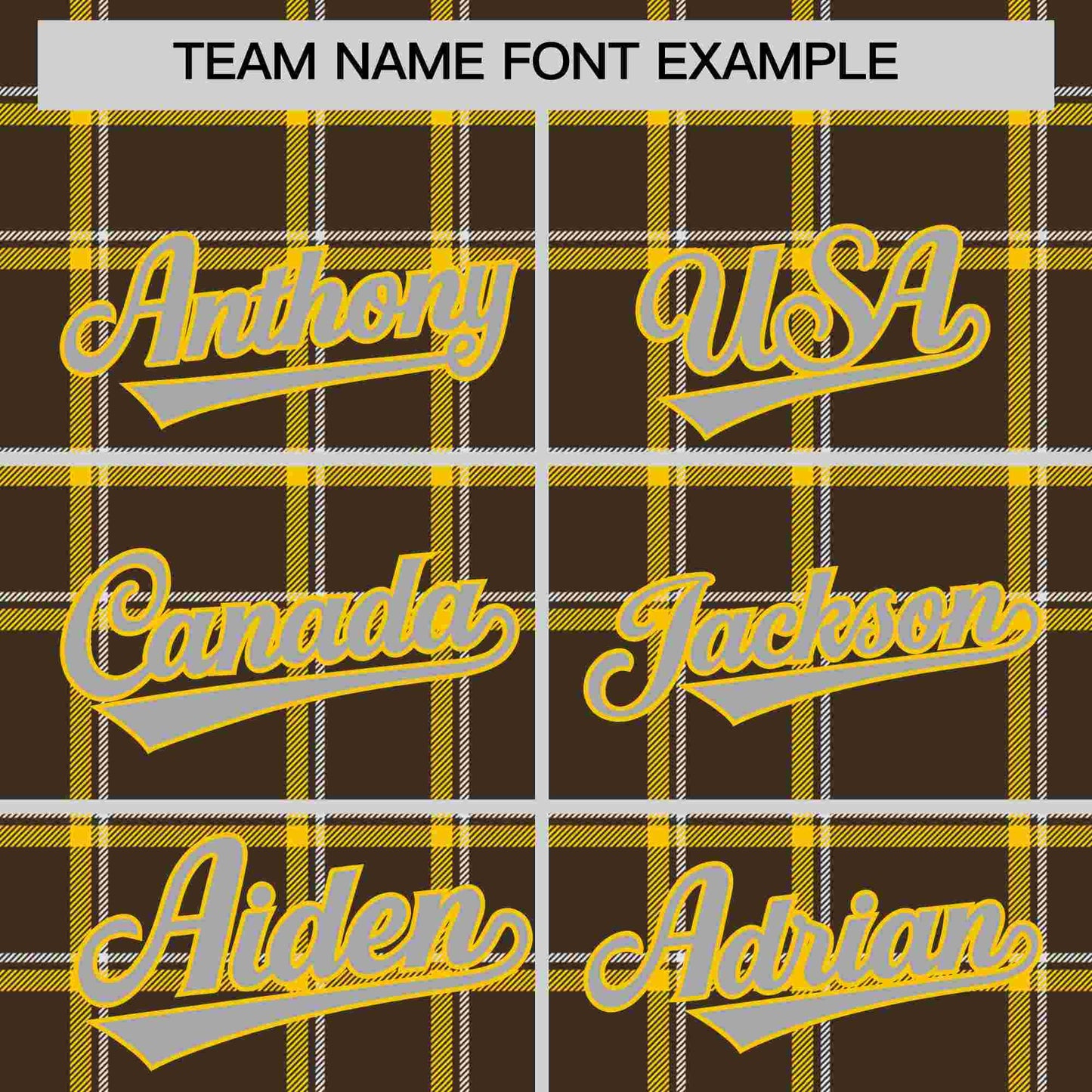 Custom Brown Personalized Plaid Design Authentic Baseball Jersey