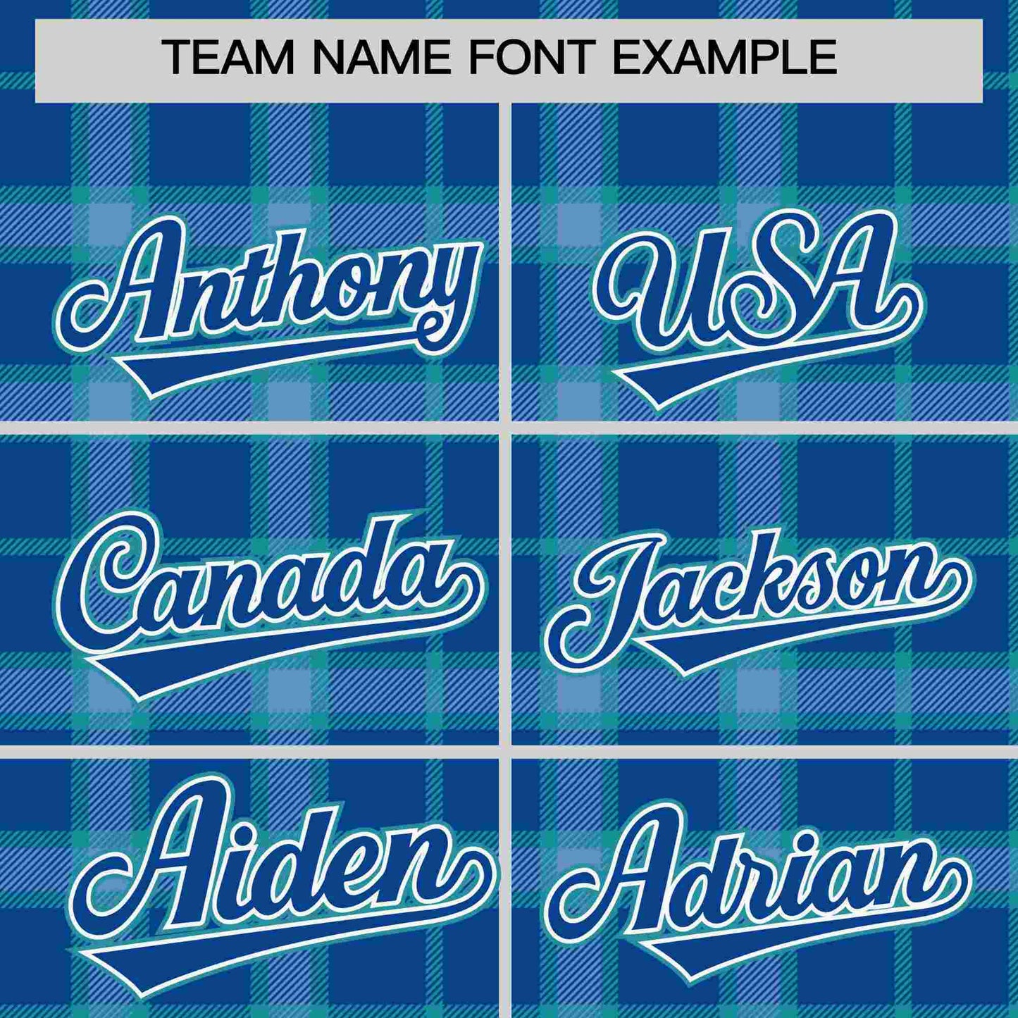 Custom Light Blue Personalized Plaid Design Authentic Baseball Jersey